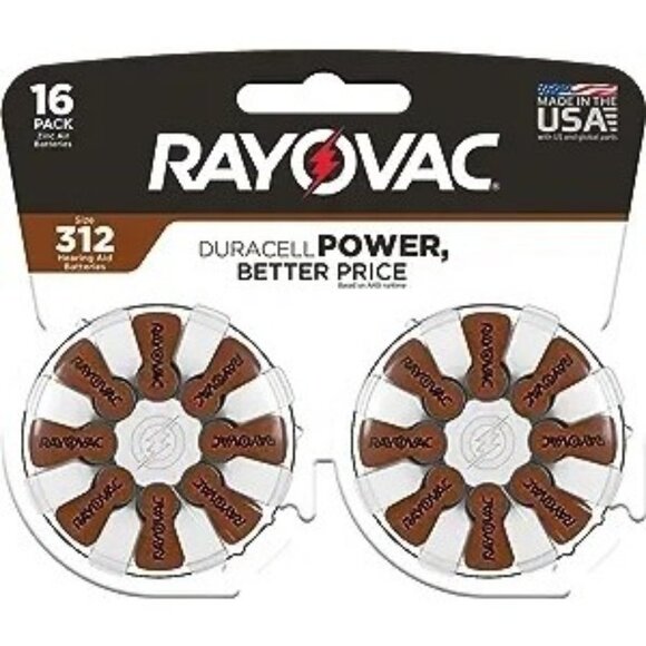 Rayovac Size 312 Advanced Hearing Aid Device Batteries 16 Count - Picture 1 of 4